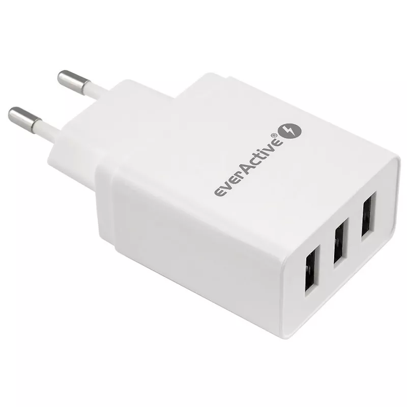everActive SC-300 nabíjačka telefónu 3x USB 3,4A, biela
