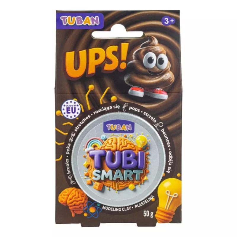 Modelovacia hmota TUBAN TUBI SMART – UPS! 50 g, hnedá, detská, 95×35×165 mm