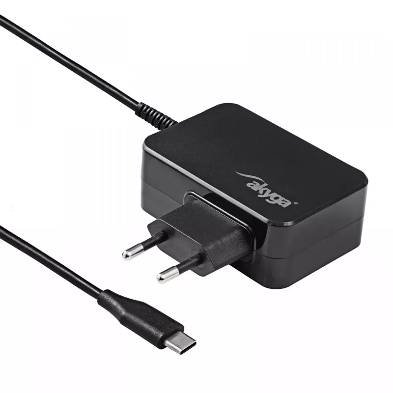 Akyga AK-ND-82 USB-C GaN napájací zdroj pre notebook 90 W, PD 3.0, 5–20 V, 1,8 m kábel, čierny