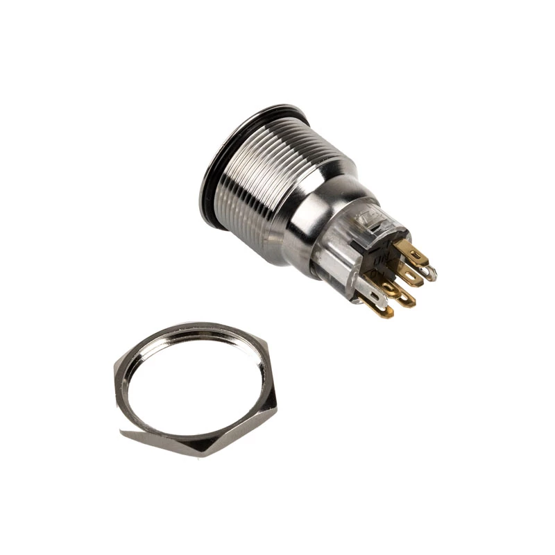 Tlačidlo DimasTech vandalizmus tlačidlo 22mm Silverline Dot RGB PD215, 22 mm