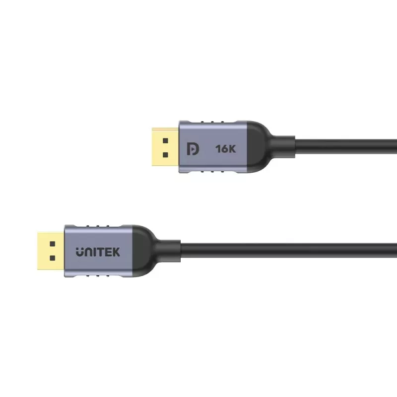 Unitek C1626GY01-1.5M kábel DisplayPort 2.1, 8K@120Hz, 1,5 m, čierny/sivý