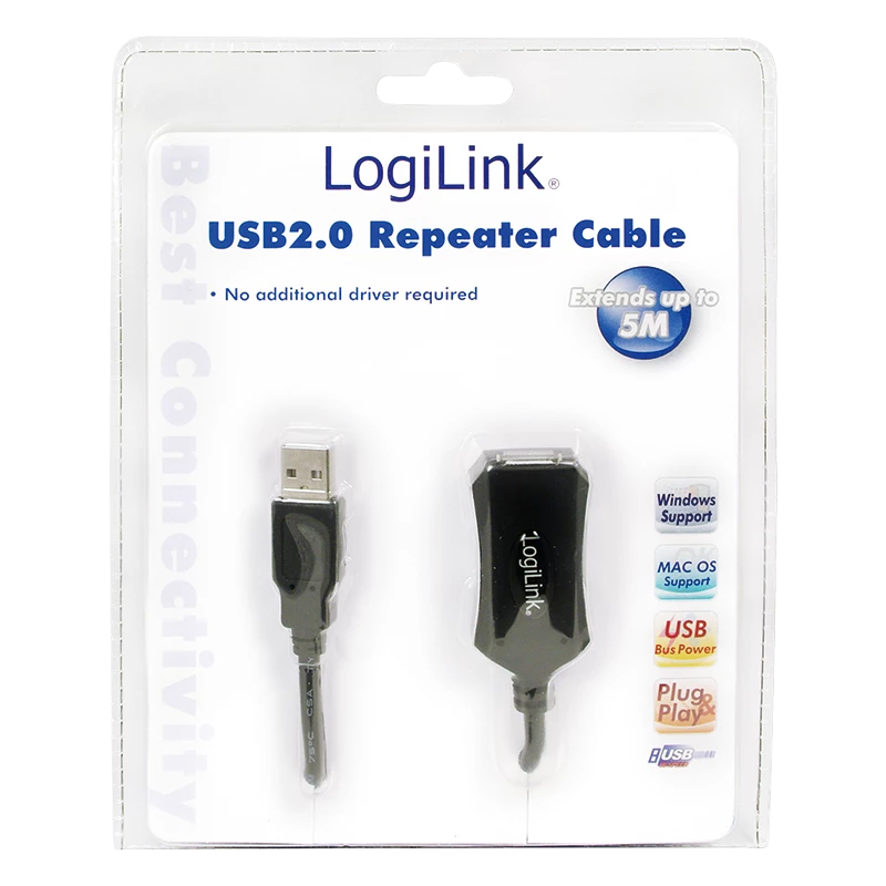 LogiLink USB 2.0 predlžovací kábel - 5,0 m USB kábel 5 m USB A