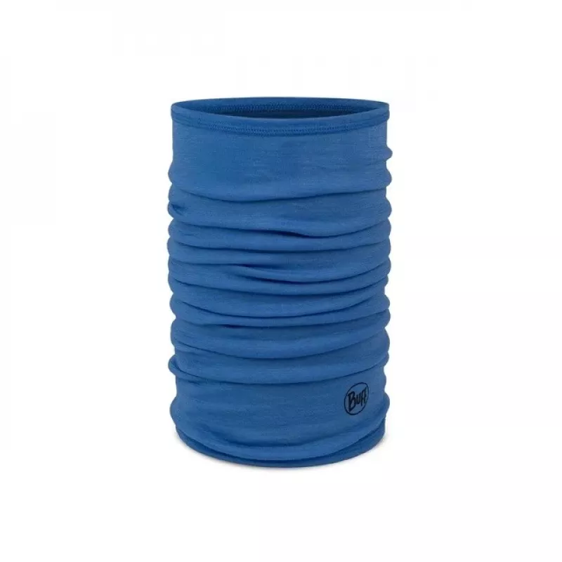 Buff Merino Lightweight Jr Solid merino vlnený nákrčník pre deti, modrý