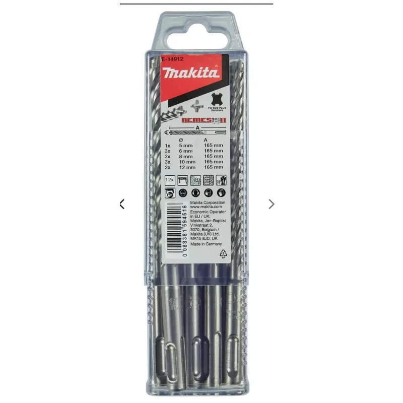 MAKITA SADA VRTÁKOV SDS+ 12 ks NEMESIS 2
