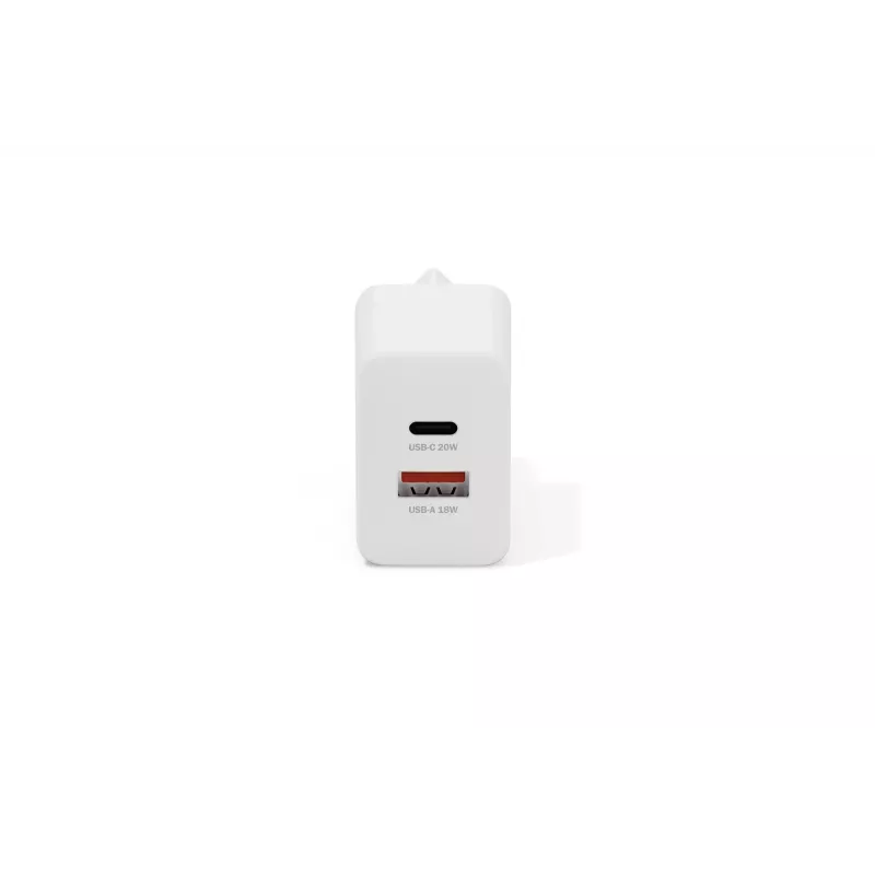 AC USB nabíjačka DIGITUS 20W, 1x USB-C, 1x USB-A, vstup 100–240V, biela
