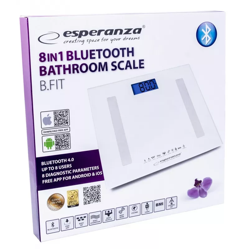 Esperanza EBS016W osobná váha štvorcová biela elektronická osobná váha