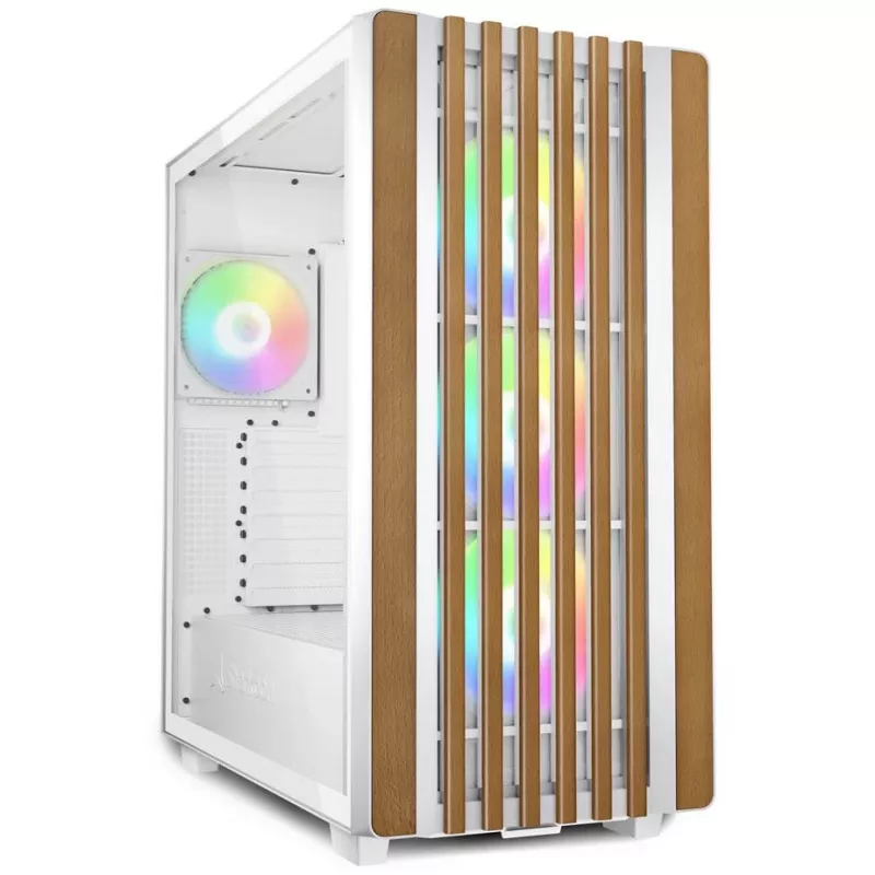 Sharkoon REBEL C70G RGB Full Tower biela, drevo