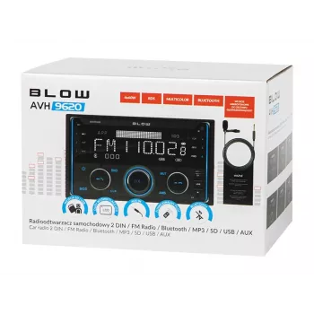 BLOW AVH-9620 2DIN autorádio Double-DIN s Bluetooth 5.0, USB Type-A, 2,8-palcový displej, 4×60 W RMS