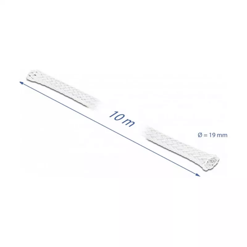 Opletená hadica DeLOCK 20805 10 m x 19 mm biela