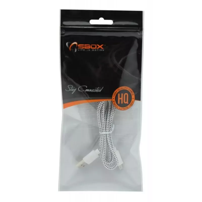 Sbox USB-1031W USB->Micro USB 1M biela
