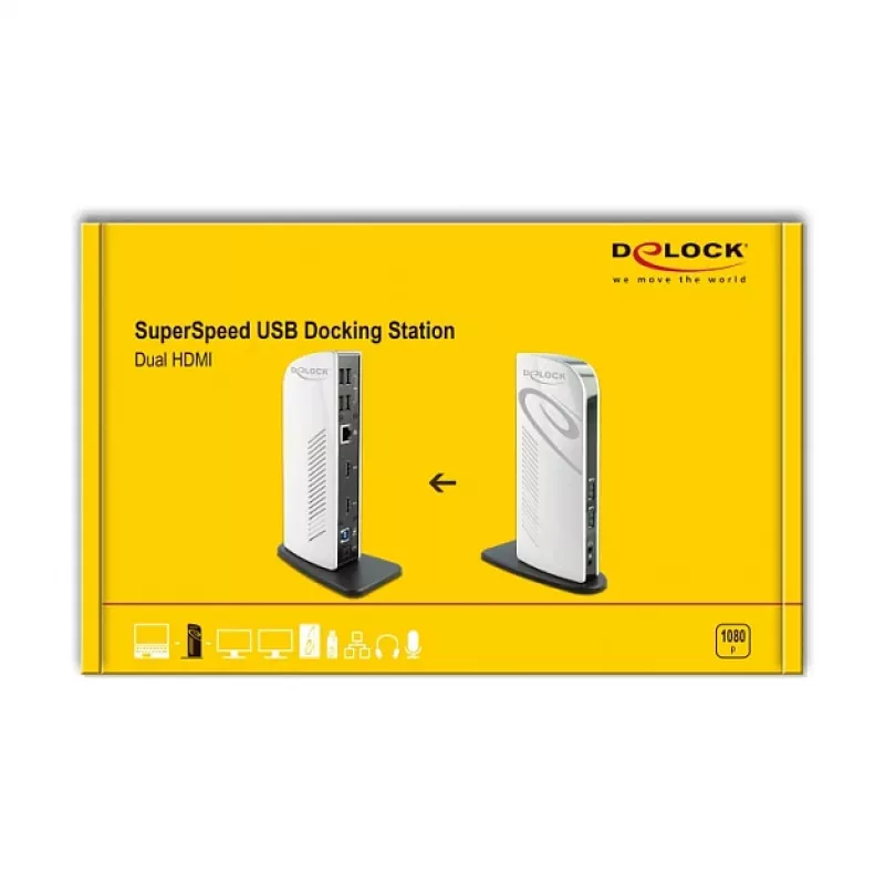 USB dokovacia stanica DeLOCK 87771 Dual HDMI Full-HD USB 3.2 LAN Audio