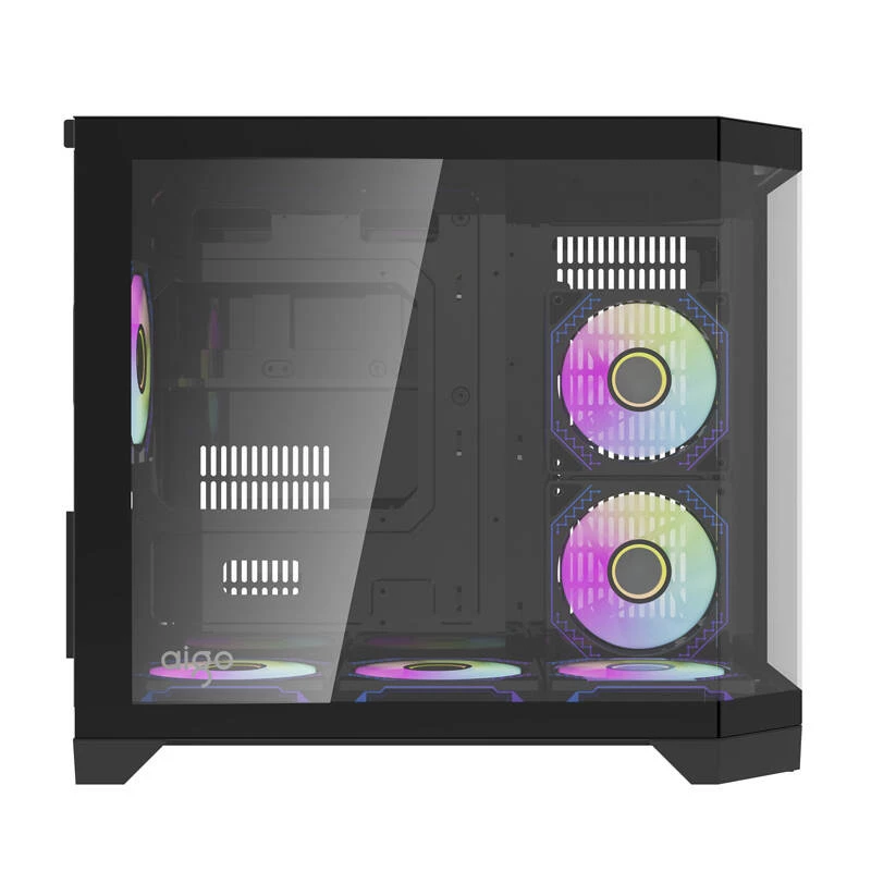 Darflash FT418 počítačová skriňa + 6 aRGB ventilátorov (čierna)