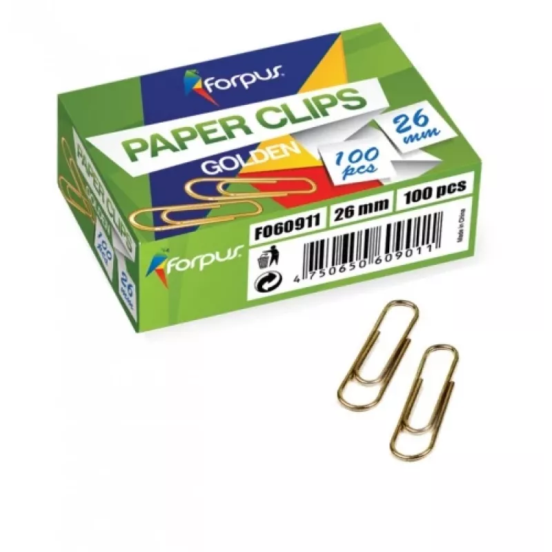 Klipce Forpus, žltý kov, 26 mm okrúhle (100) 1104-006