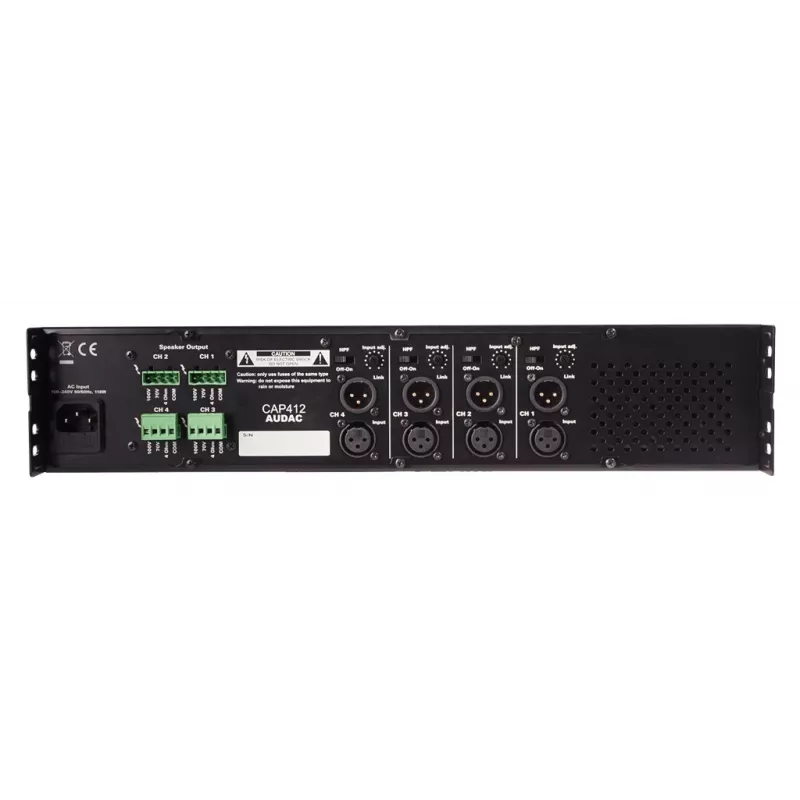 Audac CAP412 4-kanálový výkonový zosilňovač, 4 x 120 W (480 W), 100 V