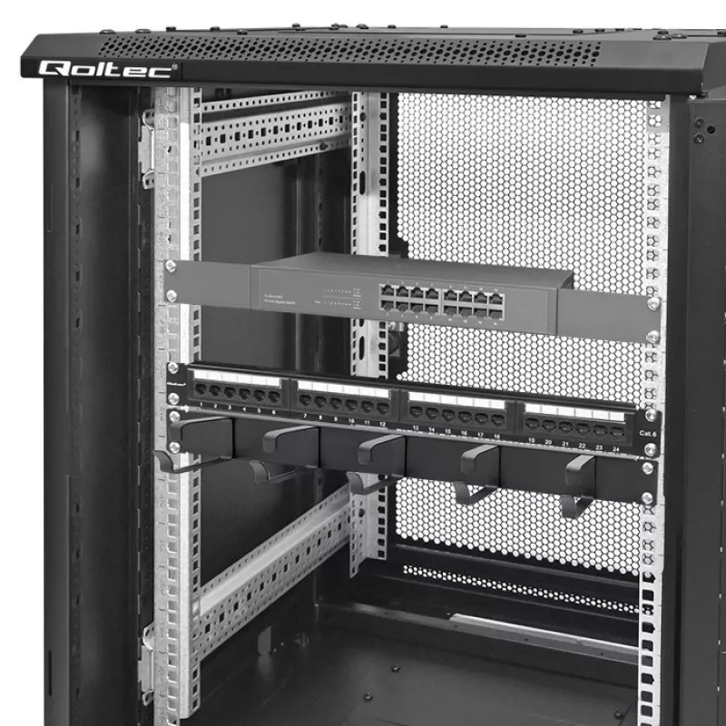 Káblový manažér QOLTEC 54515 1U pre 19-palcové racky