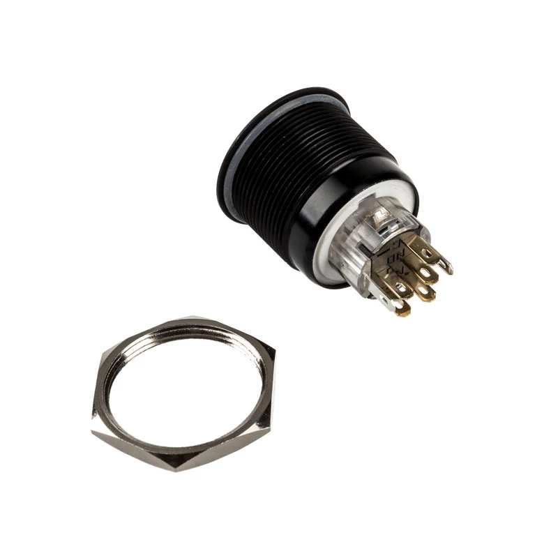 DimasTech PD220 vandalizmu odolný 25 mm tlačidlo Blackline Dot RGB