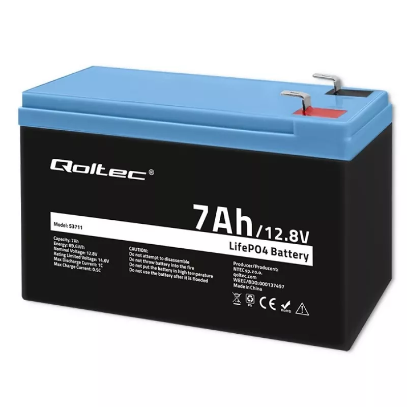 LiFePO4 batéria 12,8V 7Ah, 89,6Wh, BMS