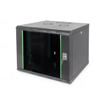 DIGITUS Professional Unique DN-19 09U-6/6-SW - skriňa - sieťová skriňa - vhodná na nástennú montáž - čierna, RAL 9005 - 9U - 48,3 cm (19) (DN-19 09U-6/6-SW)