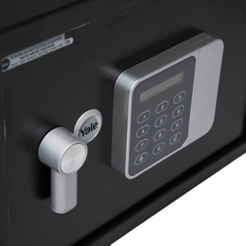 Samostatne stojaci trezor Yale YSG/200/DB2 — oceľ, číselný zámok, 8,6 l, 310×200×200 mm, čierny