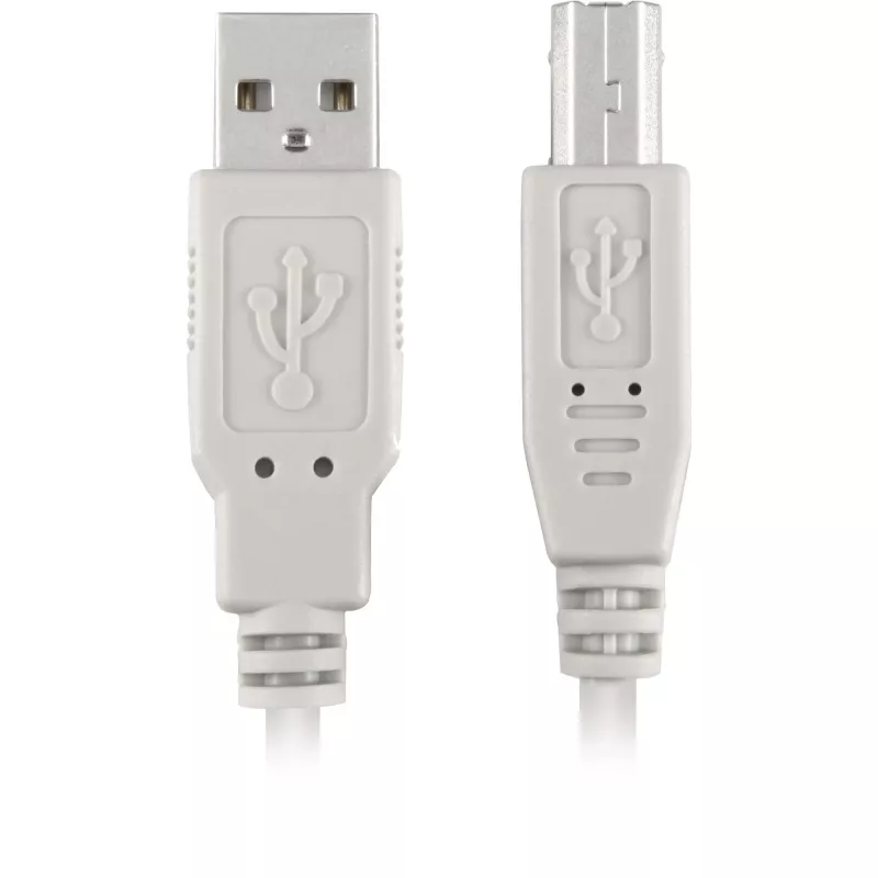USB 2.0 kábel, USB-A konektor samec > USB-B konektor samec (sivý, 0,5 metra)