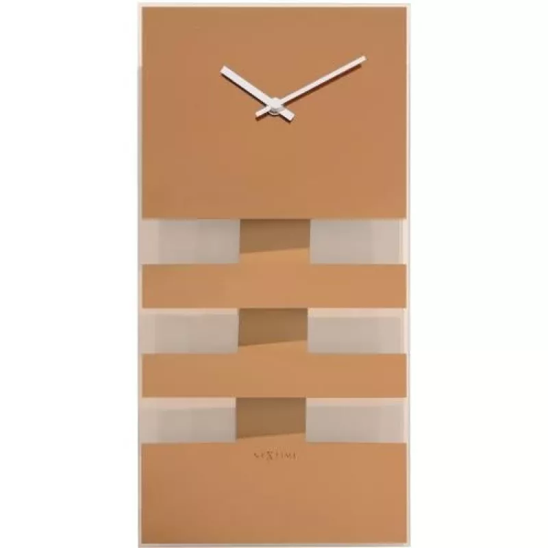 NeXtime nástenné hodiny 2855co Bold Stripes, 38x19 cm, nástenné, medená