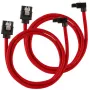 Corsair Premium-Sleeved SATA kábel zahnutý, červený 60 cm – balenie 2 ks