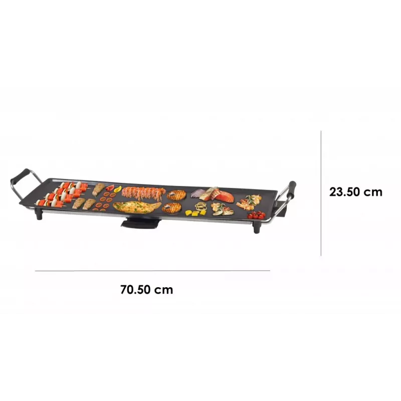 Beper 90.386 gril teppanyaki, nepriľnavá doska 70,5 x 23,5 cm, 1800 W, čierny