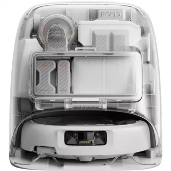 Robotický vysávač s funkciou mopovania DJI ROMO P (verzia s nádržou na vodu) — sivá/biela, 0,26 l prachu, 4 l čistej vody / 3,2 l špinavej vody, 5000 mAh batéria