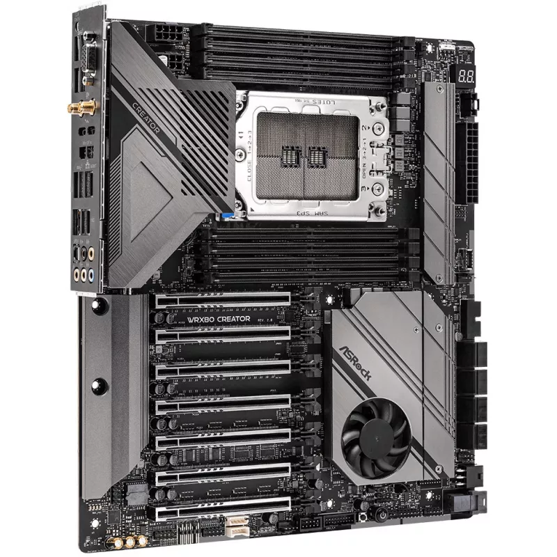 Základná doska ASRock WRX80 CREATOR R2.0 — AMD WRX80, Socket sWRX8, E-ATX, 8× DIMM DDR4, 2 TB max, Wi‑Fi 6E, 10Gb LAN, 7.1 Audio