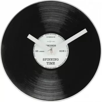 NeXtime hodiny 5163 Little Spinning Time, Ø20 cm, nástenné, čierne