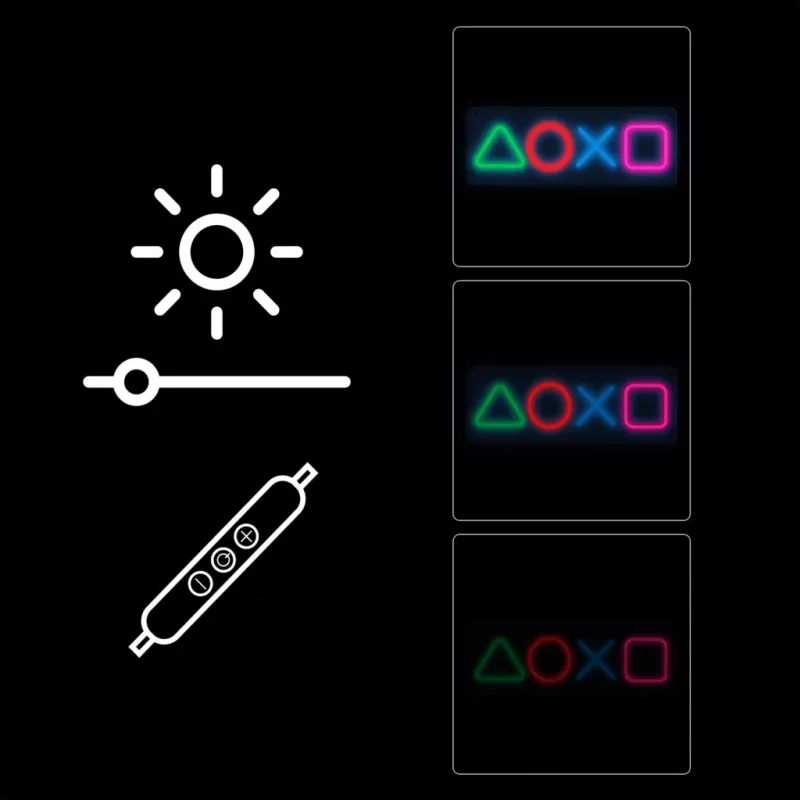Gaming neónový svetelný panel MANTA SNL111MT – dekoratívne LED symboly pre gaming setup
