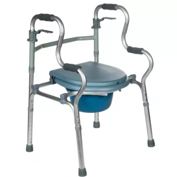 Rehabilitačný chodítko REHA FUND RF-133 3in1, hliníkový/oceľový rám, nastaviteľná výška 81–99 cm, 2 kolesá, sedadlo, max. zaťaženie 100 kg