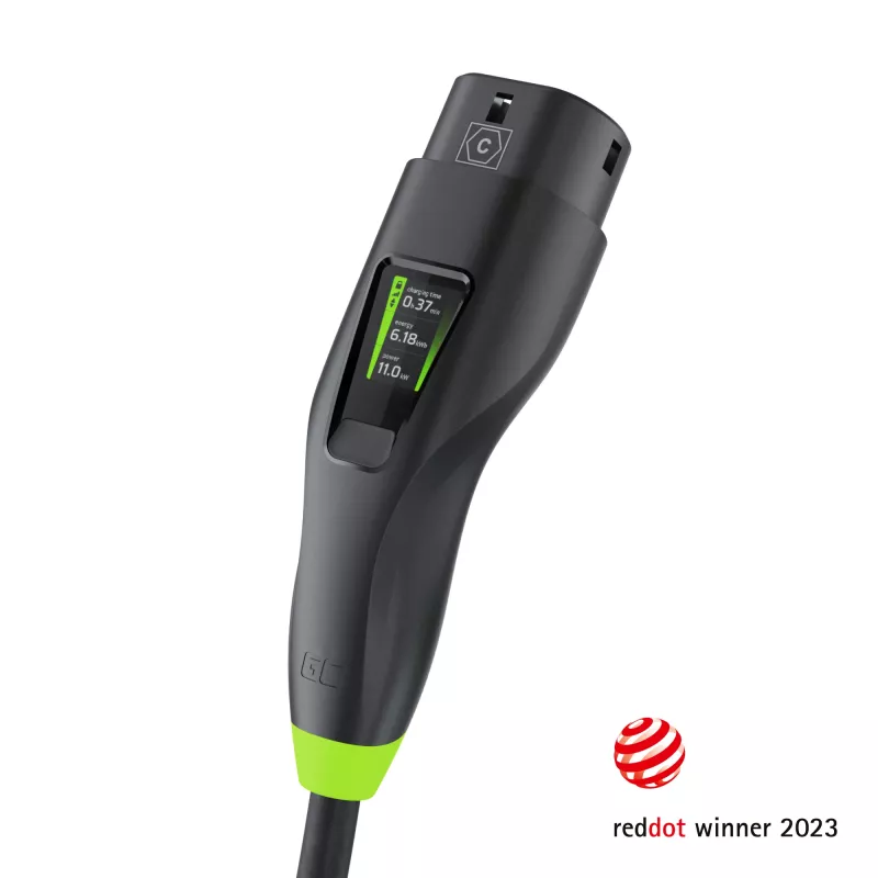 Green Cell Habu EVGC01 mobilná nabíjačka EV pre elektromobily 11 kW 7 m Type 2 CEE wallbox čierna