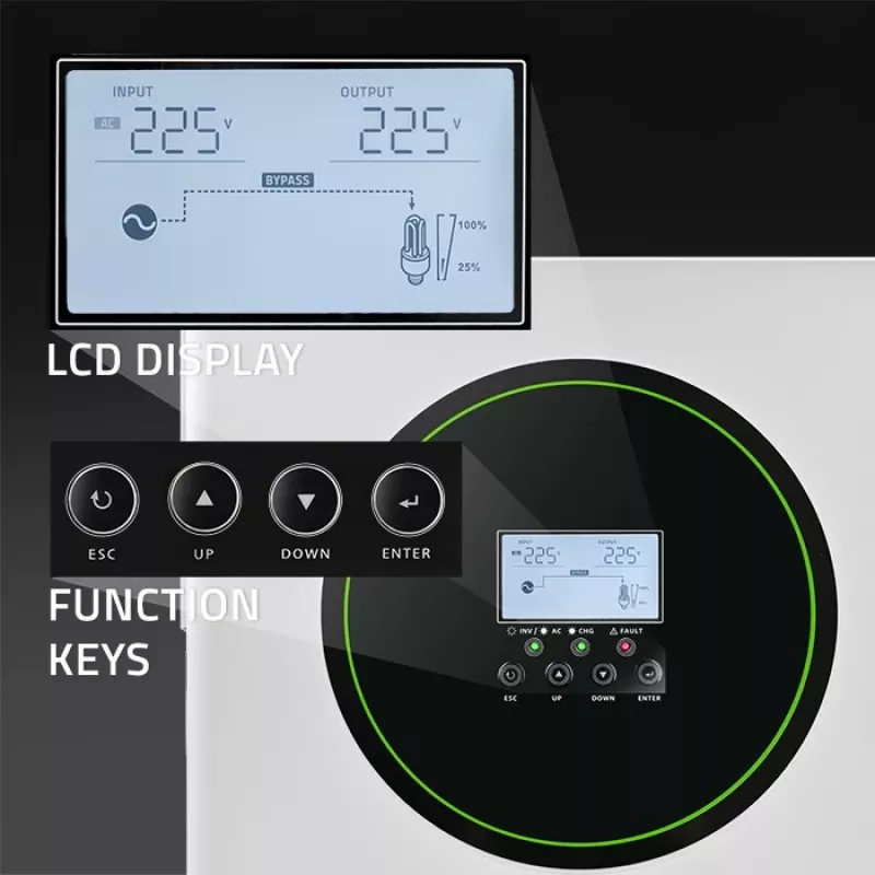 Hybridný solárny menič Off-Grid 3500W, Wi-Fi