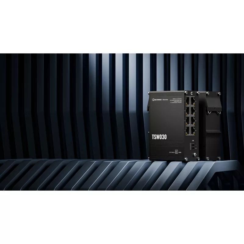 Teltonika TSW, neupravovaný 8-portový priemyselný Ethernet switch