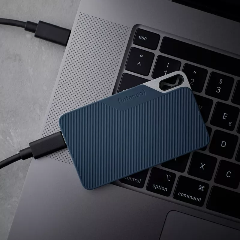 Prenosný SSD Intenso TX100, 500 GB, USB 3.2, antracitová/modrá