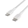 Kábel opletený USB-C na USB-C 1 m biely