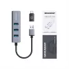 GRAUGEAR USB hub G-HUB31L-A — USB 3.2 Gen 1 Type-A host, 3x USB 3.2 Gen 1 Type-A porty + RJ-45, 5000 Mbit/s