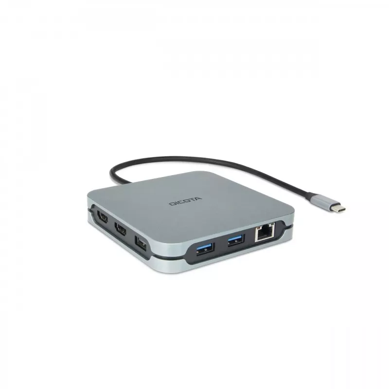 DICOTA D32057 USB Type-C hub 10000 Mbit/s strieborný