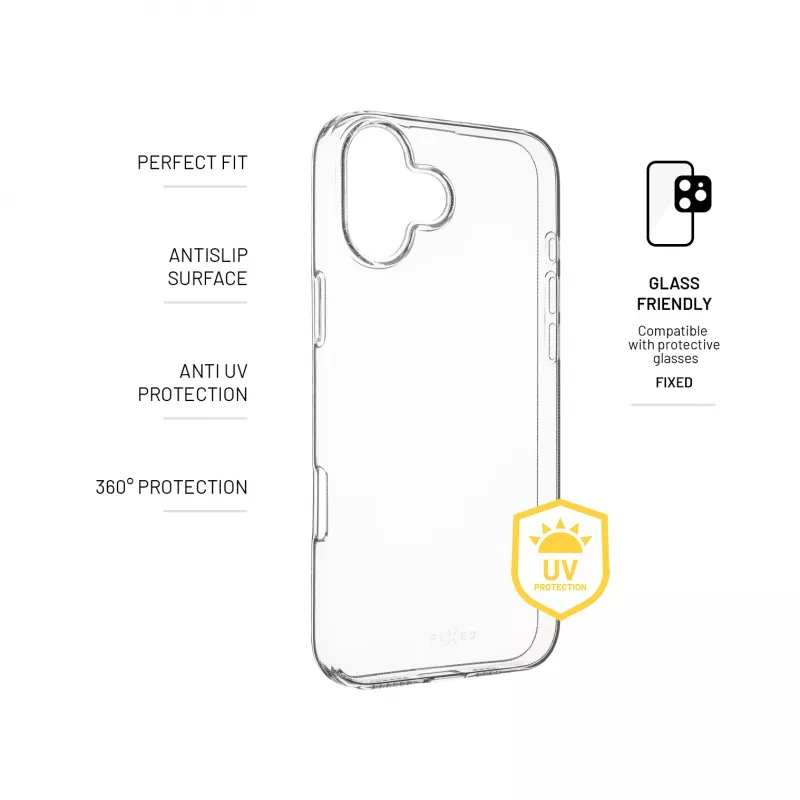 FIXED Story AntiUV ochrana zadnej strany | Apple | iPhone 16 Plus | TPU | transparentný