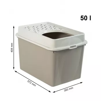 rotho Berty Eco Cappuccino mačacie WC — technopolymér, 50 L, 572×393×404 mm, bez BPA, 1 kg