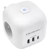 Predlžovacia zásuvka QOLTEC 52548 s 3× AC zásuvkami a USB portom