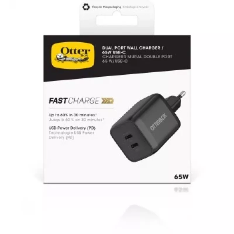 Otterbox Standard EU nástenná nabíjačka 65W - 1x USB-C 45W + 1x USB-C 20W USB-PD