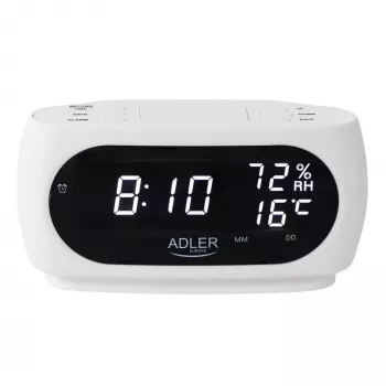 Adler AD 1186W budík digitálny budík čierny, biely