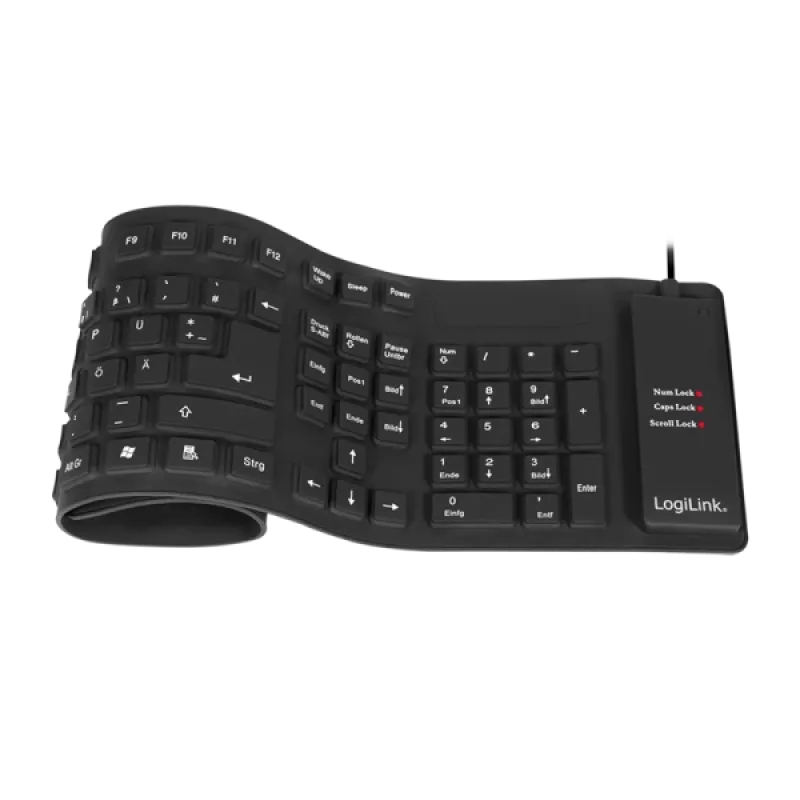 Klávesnica LogiLink ID0019A univerzálna USB QWERTZ nemecká čierna