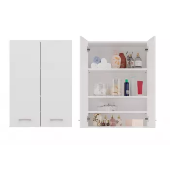 Topeshop POLA MINI DD biela kúpeľňová skrinka biela