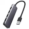 Ugreen hub 4-in-1 USB-C adaptér na 4× USB 3.0 + USB-C sivý