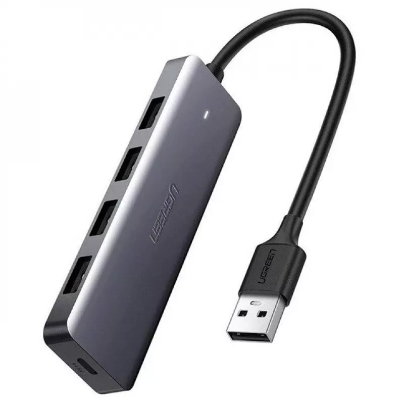 Ugreen hub 4-in-1 USB-C adaptér na 4× USB 3.0 + USB-C sivý