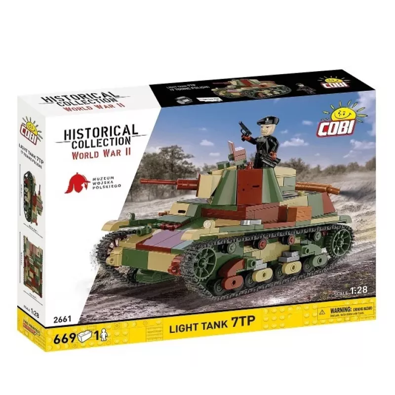 Cobi stavebnice ľahký tank 7TP model, 669 dielov, COBI-2661