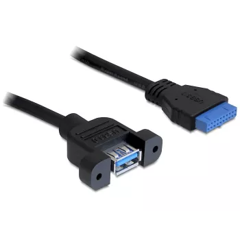 USB 3.0 F/F kábel DeLOCK 83118 0,5m čierny